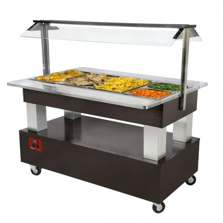 Commander Vite Buffet chauffant, bain marie, 4x GN 1/1-150 (bois wengé)BBM/4N-B1 | Diamond