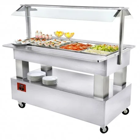 Certifié Buffet - Salad bar réfrigéré, 4x GN1/1-150 (Bois Blanc)BSB/4N-A1-R2 | Diamond