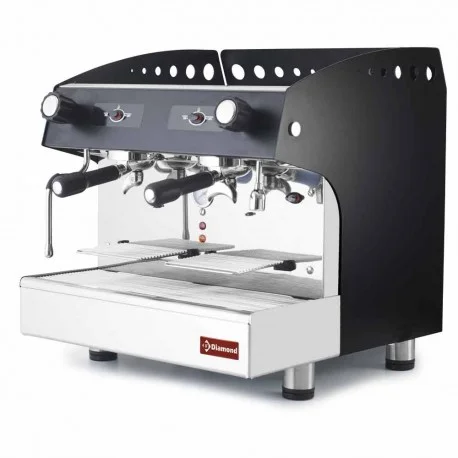 Machine à café expresso 2 groupes, semi-automatique - NOIRCOMPACT/2PB | Diamond Pas Cher