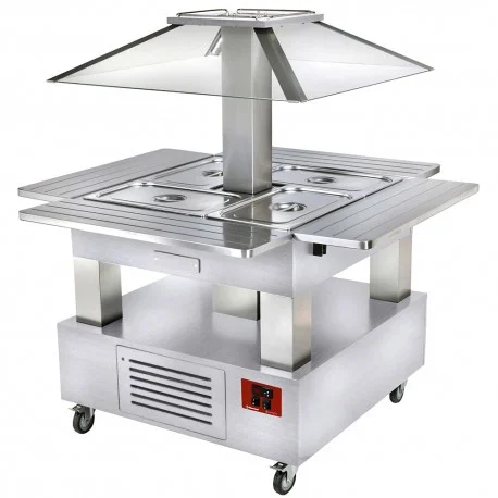 Offre Exclusive Ilot buffet - Salad bar, réfrigéré, 4x GN1/1-150 (Bois Blanc)CSB/4D-A1-R2 | Diamond