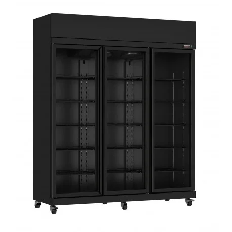 Vente Flash Armoire réfrigérée noire 3 ôrtes vitrées7455.3155 | CombiSteel