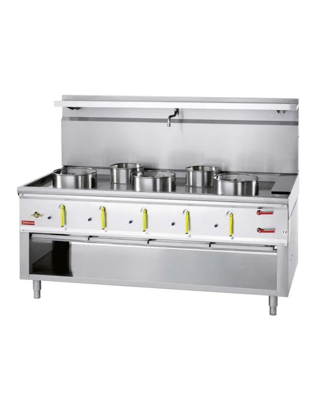 Acheter Direct Fourneau wok 5 brûleurs avec rideau d'eau