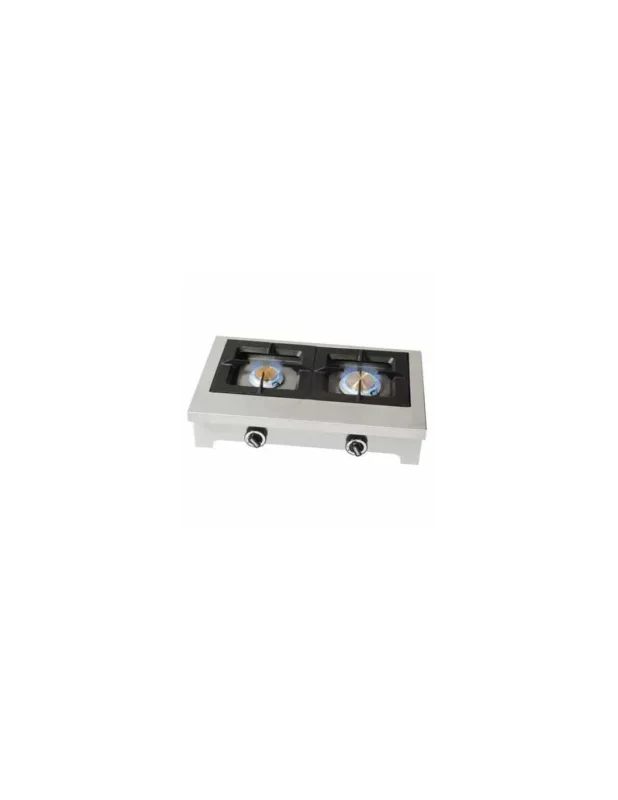 Réchaud traiteur 2 feux - Gaz 690x510x196 mm - Inox Authentique