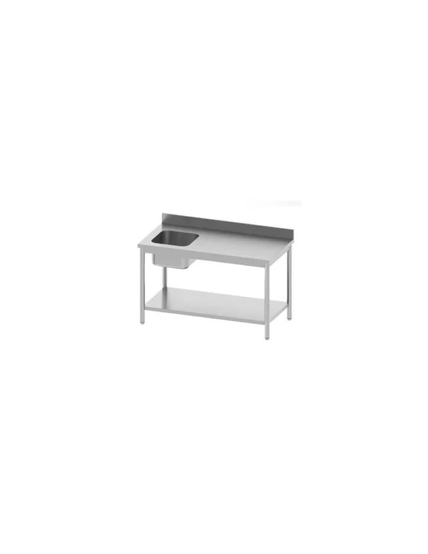 Quantité Limitée Table de chef adossée avec étagère - 1 bac gauche