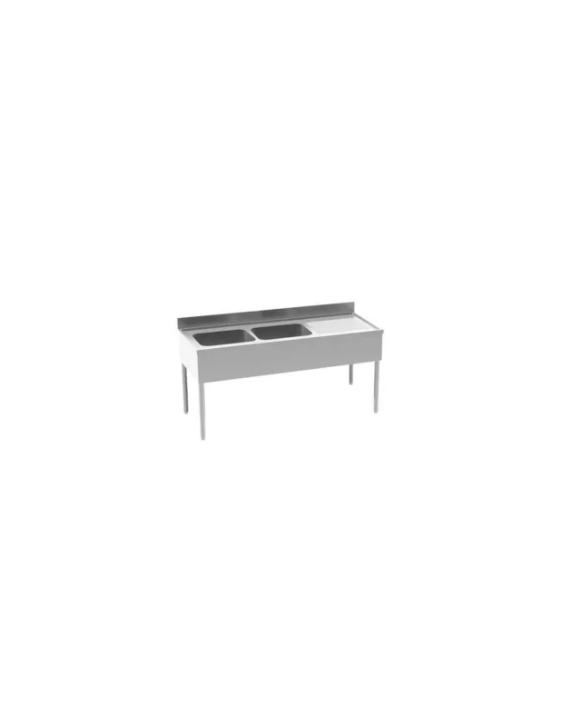 Plonge 2 bacs + égouttoir droite 1800x700x850/900mm Produit De Marque