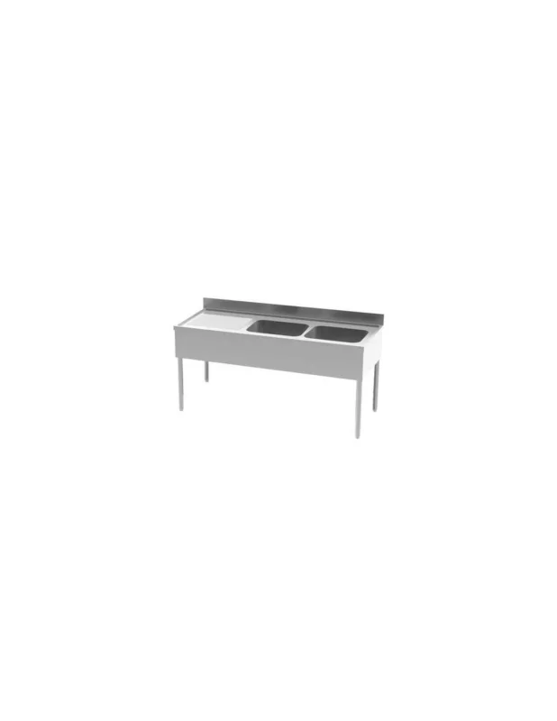 Plonge 2 bacs + égouttoir gauche 1800x700x850/900mm Prix Réduit