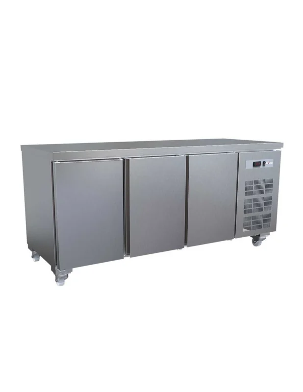 Table frigorifique, ventilé, 3 portes GN 1/1 (405 Lit.), sur roues Paiement Sécurisé