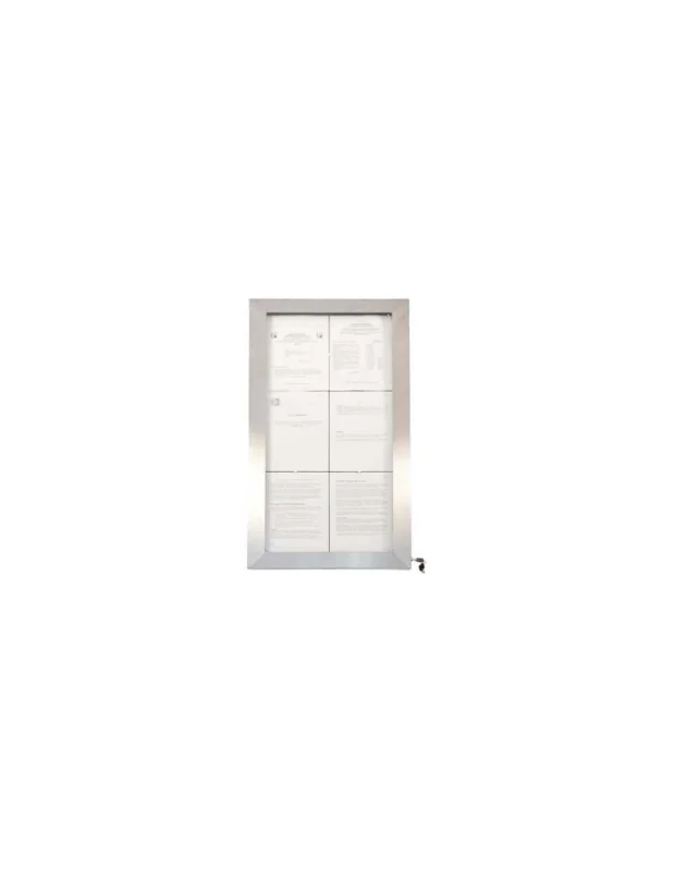 Réduction Porte-menus LED 99x52 cm - 6 pages - Inox brossé