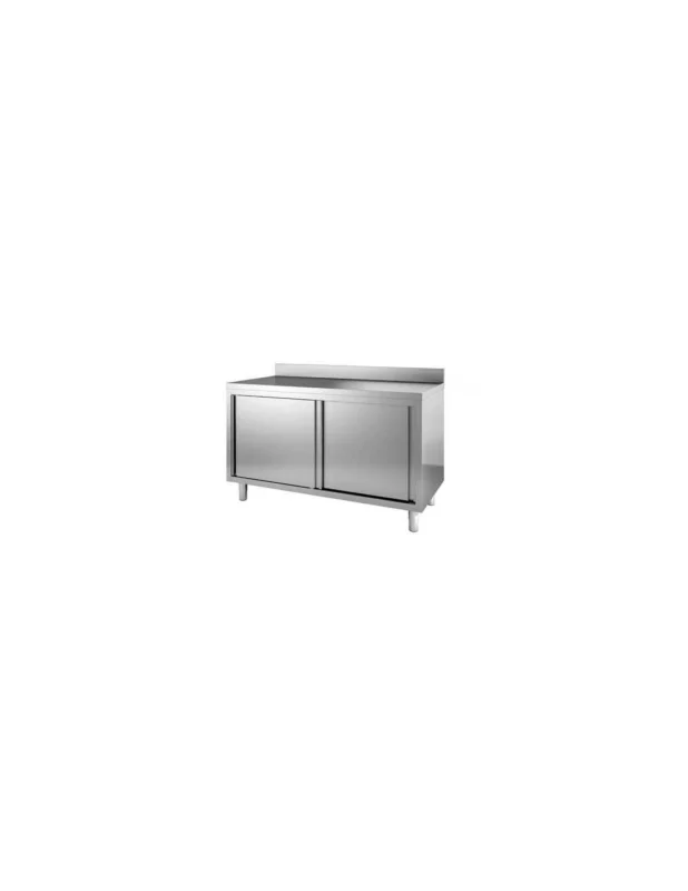 Nouvelle Collection Meuble bas neutre adossé 1400x700x850/900 mm - Inox