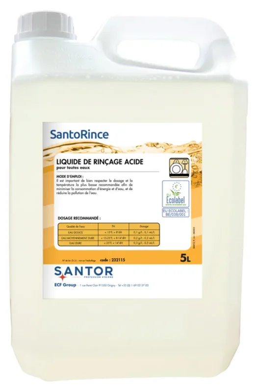 Liquide rinçage machine 5 L Santorince Santor Commander Vite