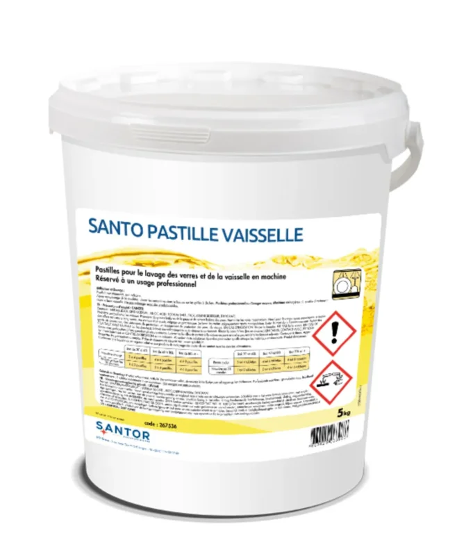 Pastilles de lavage verre et vaisselle en machine 5 KG Santo Pastille Santor Offre Limitée