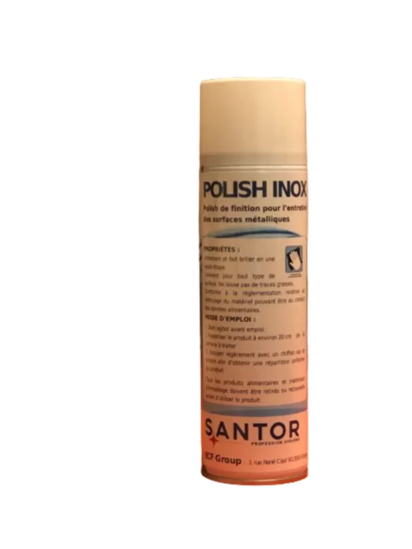 Détergent pour les surfaces métalliques polies 400 ml Polish Inox Santor Livraison Gratuite