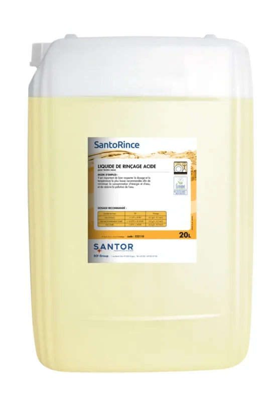 Liquide rinçage machine 20 L Santorince Santor Commander Maintenant