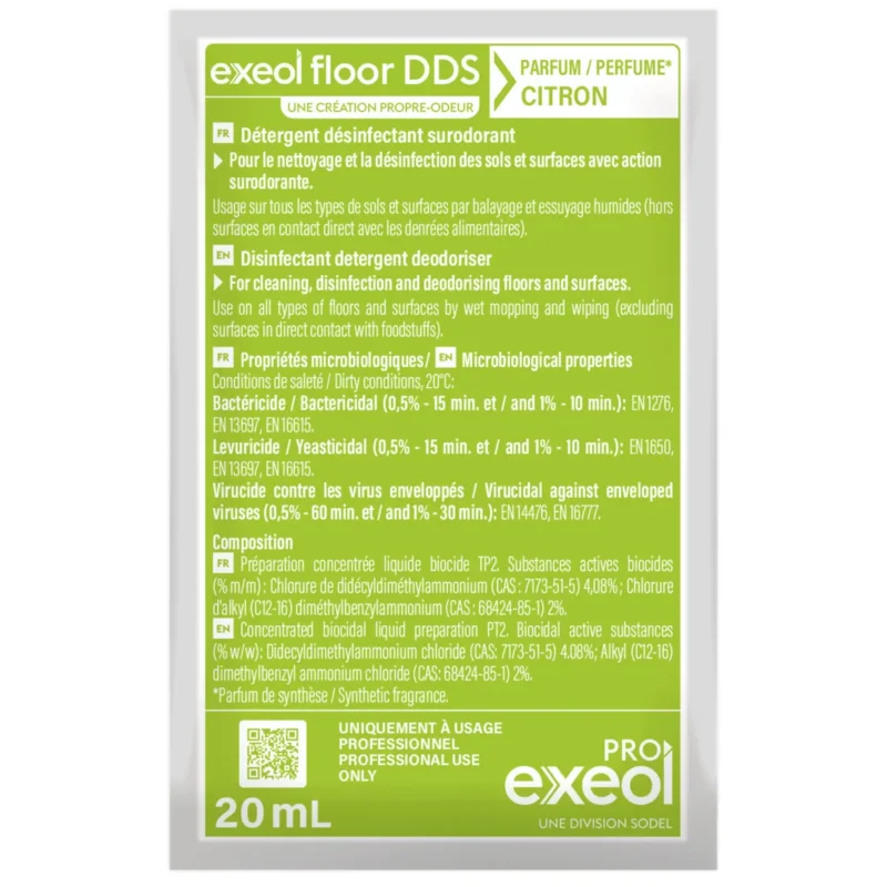 Expédié Aujourd’hui Nettoyant désinfectant en doses 20 ml 250 doses Exeol (250 pièces)