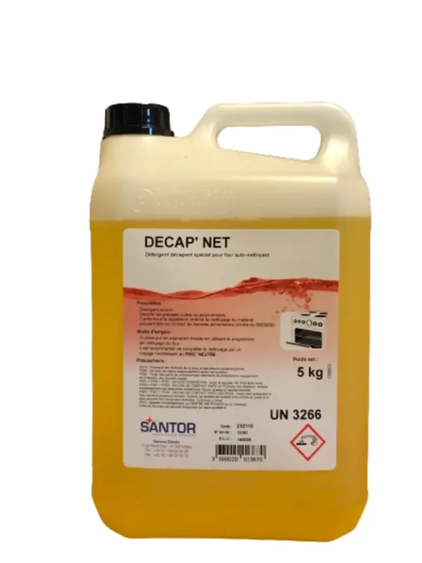 Détergent dégraissant alcalin pour le nettoyage automatique des fours 5 KG Decap Net Santor Produit De Marque