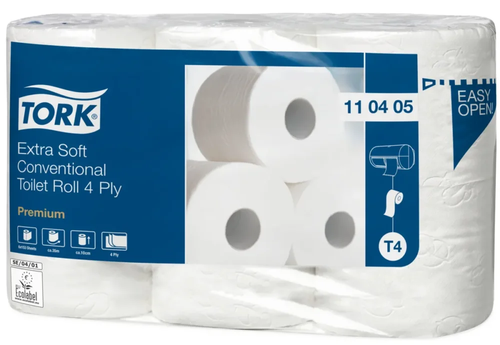 Papier toilette blanc ouate de cellulose 19 m x 10 cm Tork (6 pièces) Affaire À Saisir