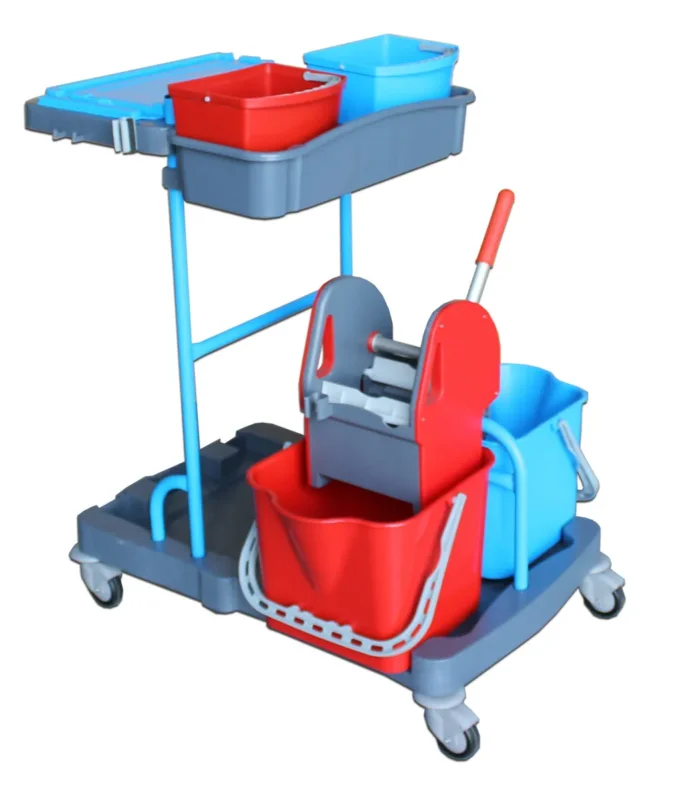 Chariot de ménage avec presse 2 seaux gris 22 L Thomas Quantité Limitée