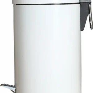 Poubelle à pédale rond blanc acier Probbax Prix Choc