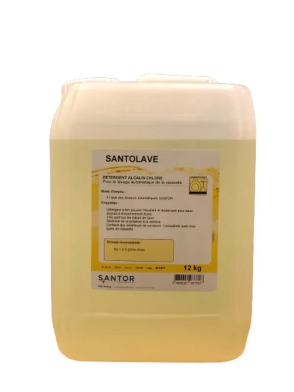 Détergent chloré pour le lavage de la vaisselle 12 KG Santolave Santor Dernière Chance