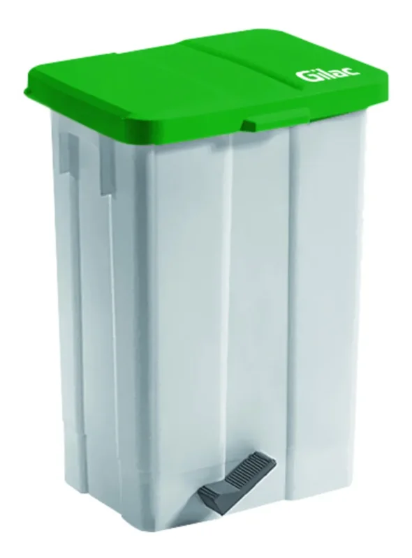 Poubelle à pédale plastique 50 L blanc Gilac Prix Choc