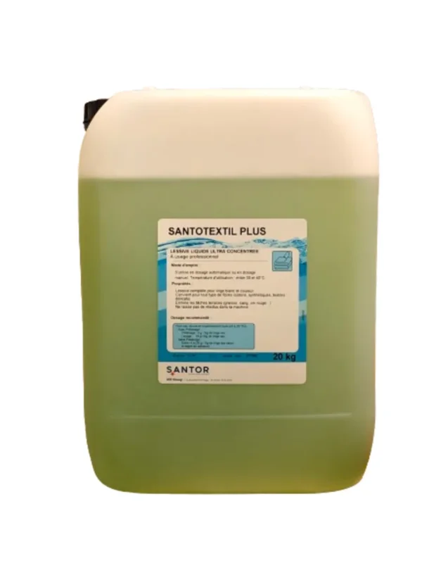 Lessive liquide enzymatique concentrée 20 KG Santotextil Plus Santor Expédition Rapide