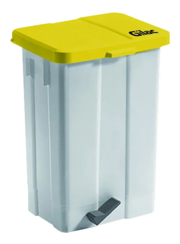 Paiement Sécurisé Poubelle à pédale plastique 50 L blanc Gilac