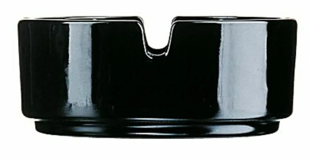 Cendrier rond noir verre trempé Ø 8,5 cm 3,5 cm Arcoroc Super Prix
