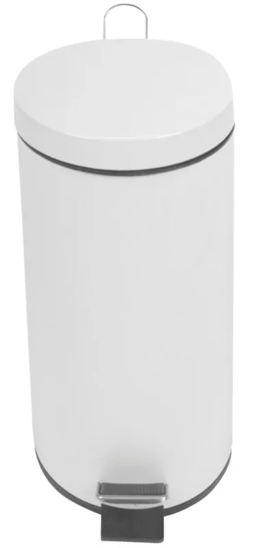 Poubelle à pédale acier 30 L blanc Probbax Offre Du Jour
