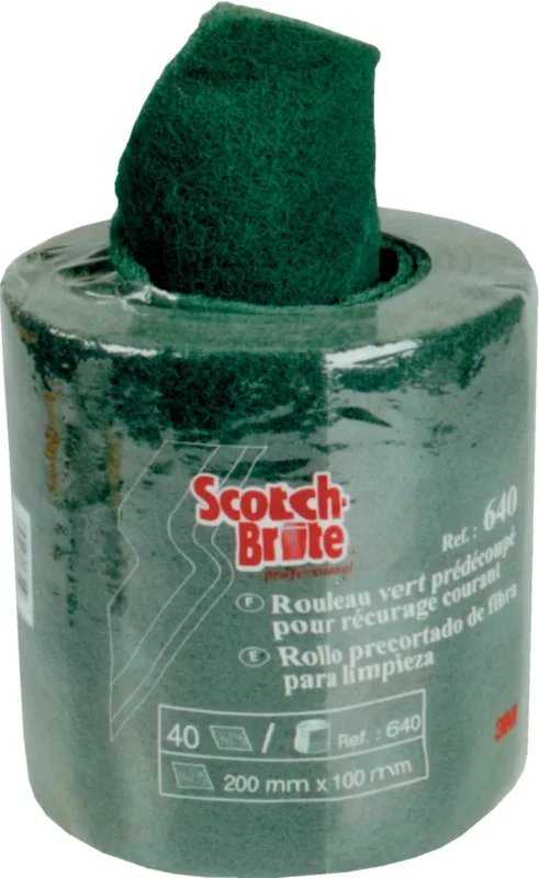 Rouleau abrasif prédécoupé vert 4 m x 20 cm Scotch Brite 3m Commander Vite