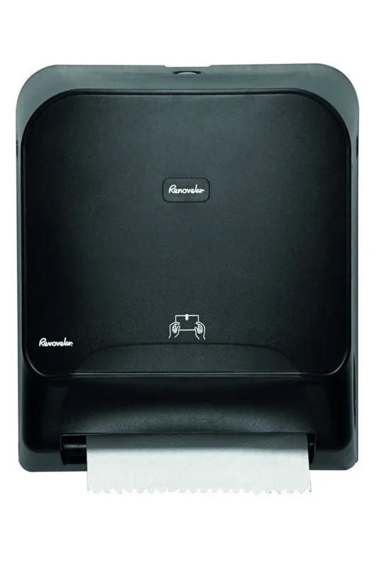 Expédition Rapide Distributeur Autocut Midi pour essuie-mains en rouleau noir Renovelar