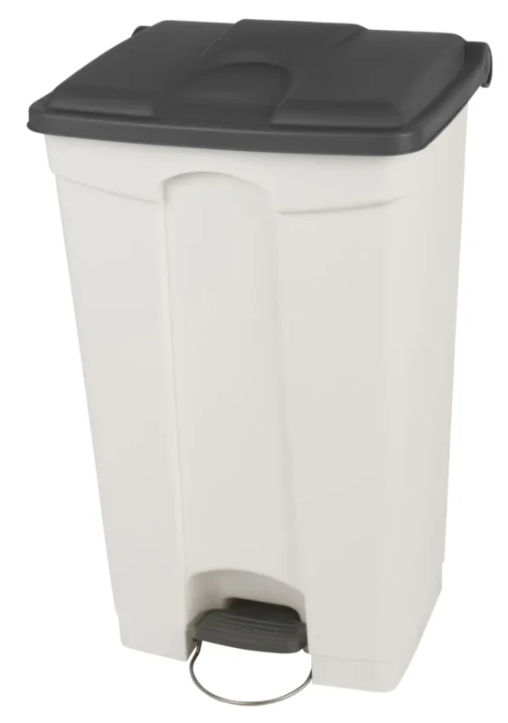 Collecteur à pédale plastique 90 L blanc Probbax Offre Du Jour