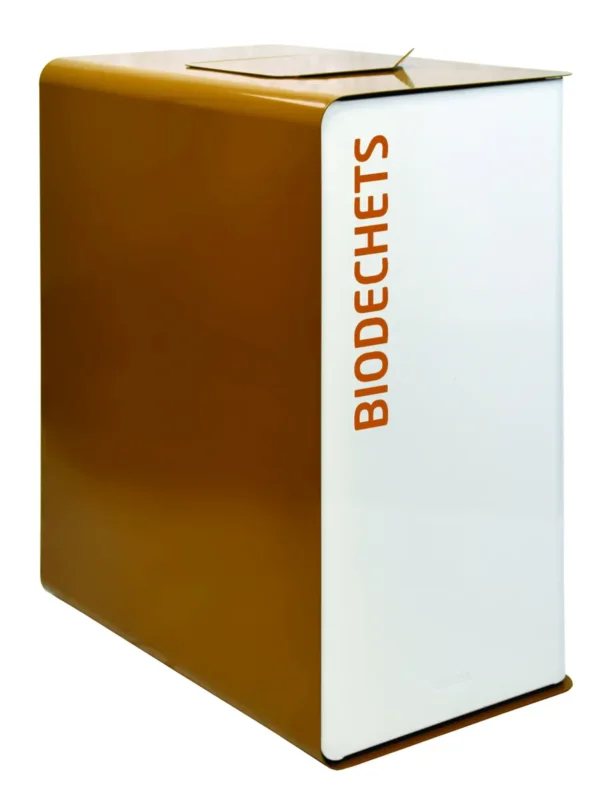 Top Vente Borne de tri sélectif biodéchets 2 x 20L acier 40 L blanc Cubatri Rossignol