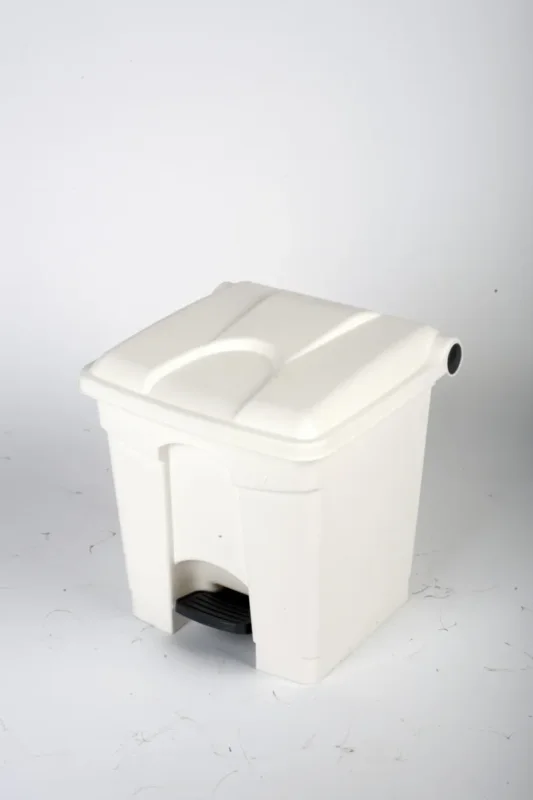 Expédition Rapide Collecteur à pédale plastique 30 L blanc Probbax