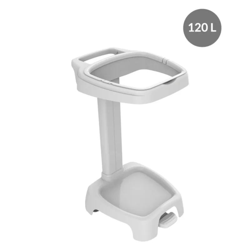 Top Vente Support sac poubelle sans couvercle plastique 120 L blanc Gilac
