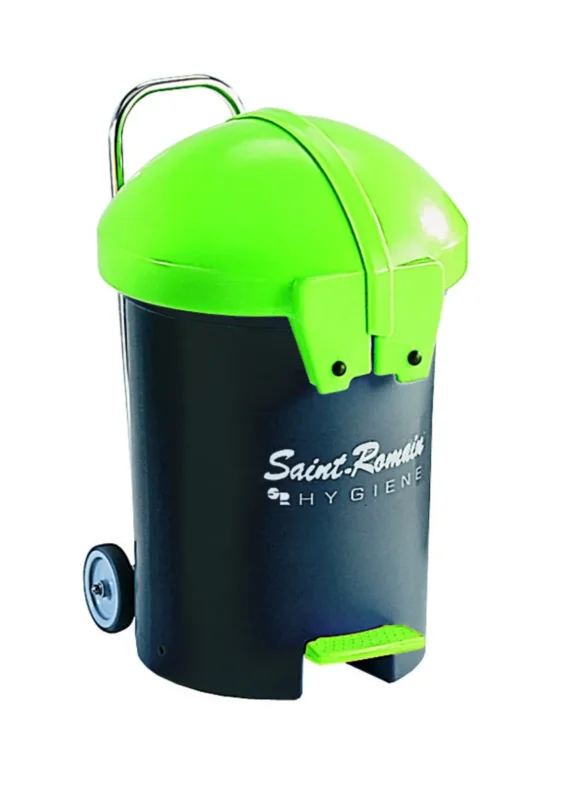 Collecteur à pédale plastique 100 L gris Saint Romain Solde