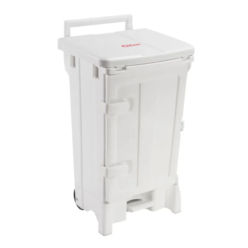 Collecteur avec couvercle plastique 90 L blanc Gilac Produit De Marque
