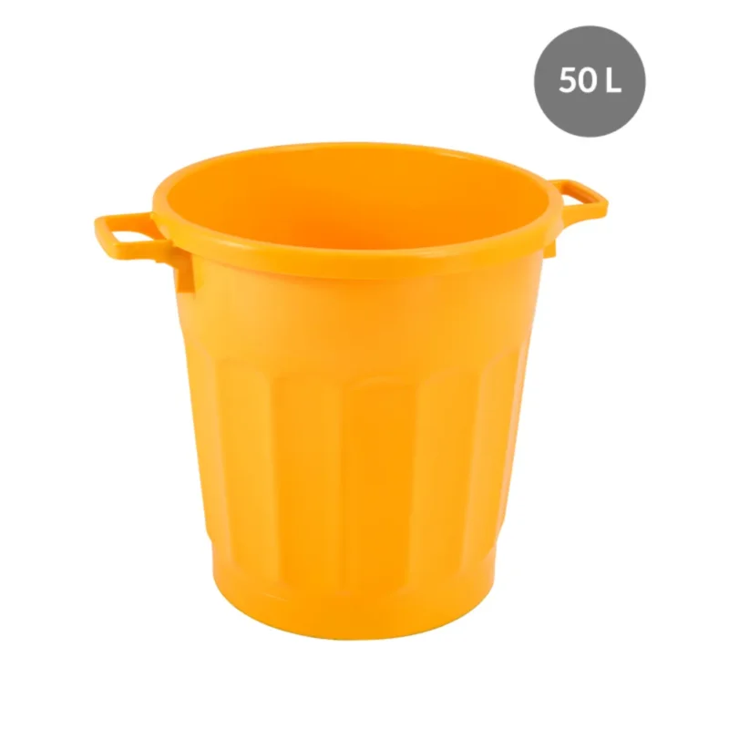 Vente Flash Conteneur Sans couvercle jaune plastique Ø 47,5 cm 60x47,5x46,5 cm 50 L fond plein parois pleines Gilac