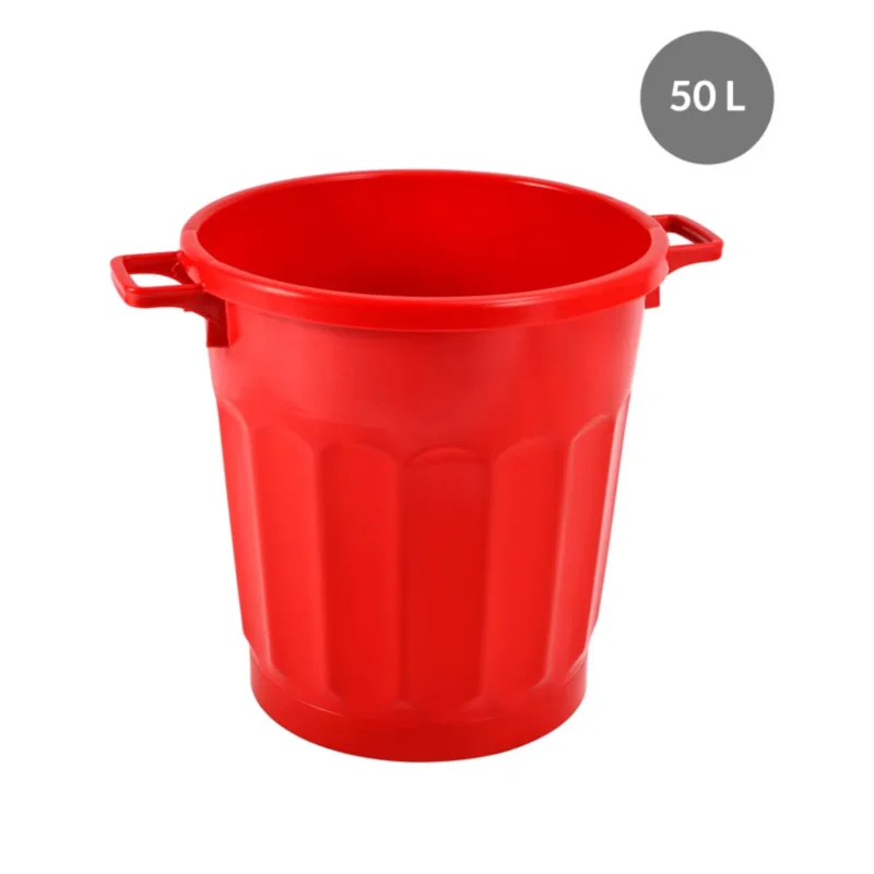 Meilleure Vente Conteneur Sans couvercle rouge plastique Ø 47,5 cm 60x47,5x46,5 cm 50 L fond plein parois pleines Gilac