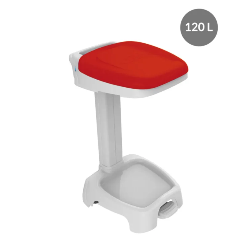Support sac poubelle plastique 120 L rouge Gilac Meilleur Prix