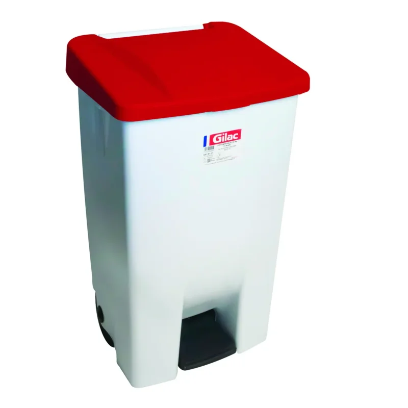 Collecteur à pédale plastique 80 L blanc Gilac Acheter Direct