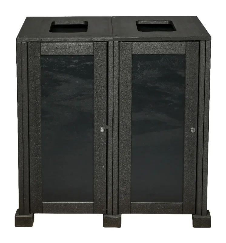 Station de tri sélectif extérieure 2 flux aluminium 160 L carbone Probbax Affaire À Saisir