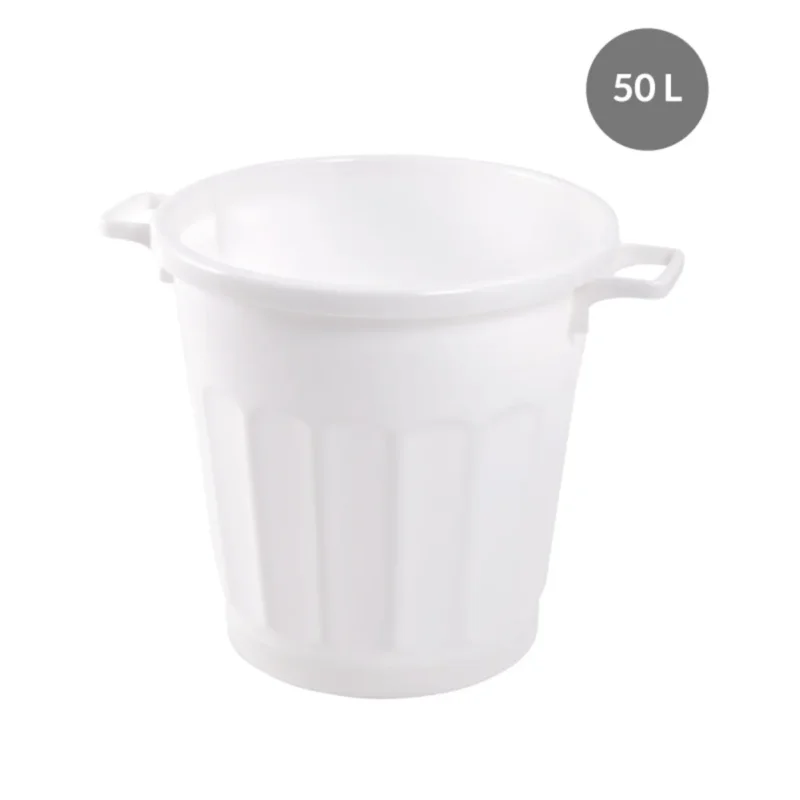 Conteneur Sans couvercle blanc plastique Ø 45 cm 60x47,5x46,5 cm 50 L fond plein parois pleines Gilac Prix Bas