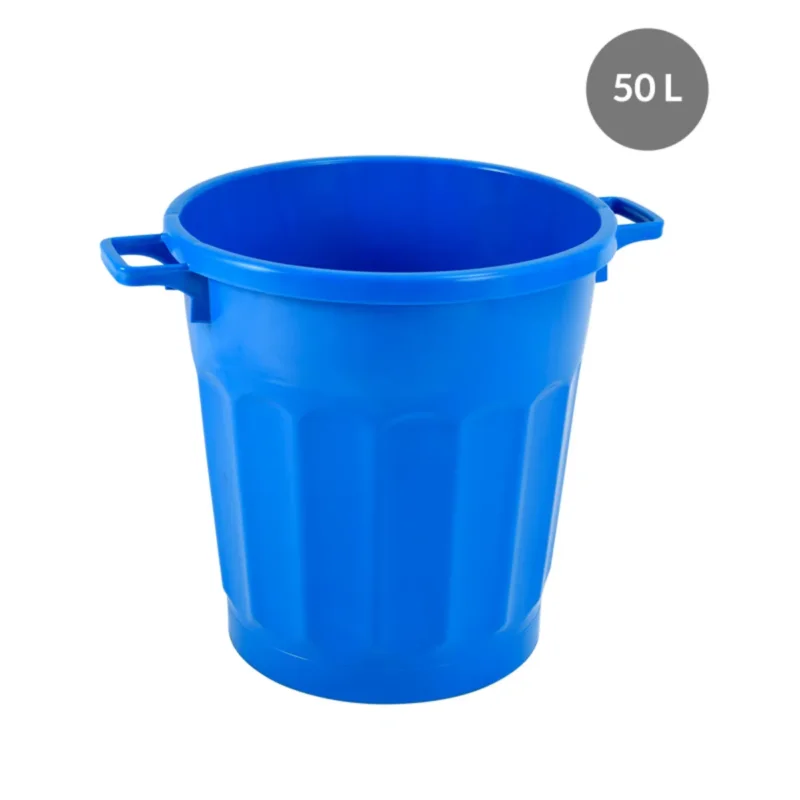 Conteneur Sans couvercle bleu plastique Ø 47,5 cm 60x47,5x46,5 cm 50 L fond plein parois pleines Gilac Meilleur Choix