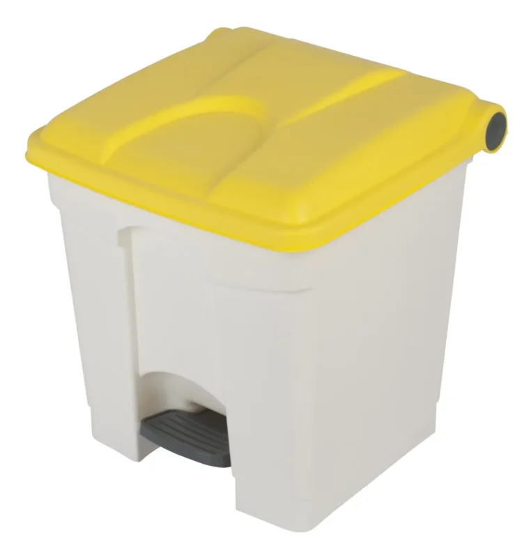 Expédition Rapide Collecteur à pédale plastique 30 L blanc Probbax