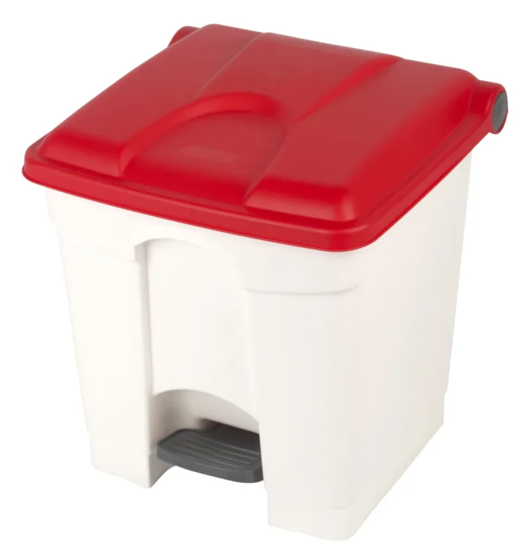 Collecteur à pédale plastique 30 L blanc Probbax Dernière Chance