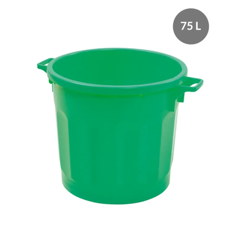 Prix Cassé Conteneur Sans couvercle vert plastique Ø 54 cm 67x54x48,5 cm 75 L fond plein parois pleines Gilac