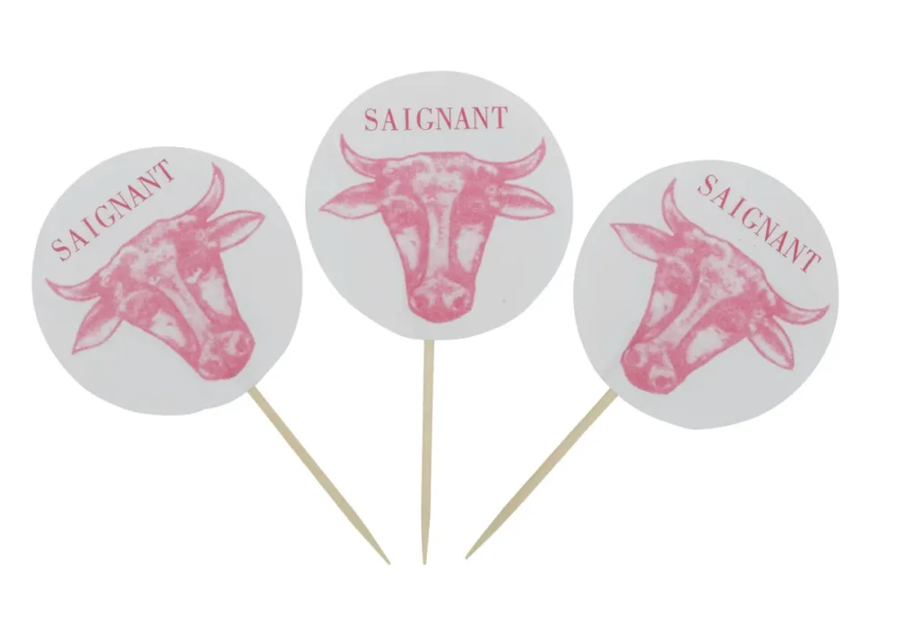 Dernier Modèle Piques à steak "saignant" 6,5 cm Earth Essentials (100 pièces)