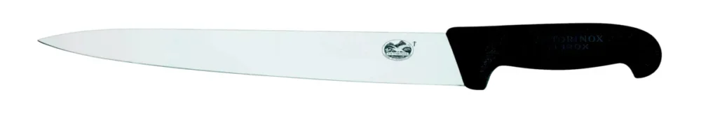 Couteau tranchelard inox noir 190 g 30 cm inox plastique Fibrox Victorinox Prix Réduit