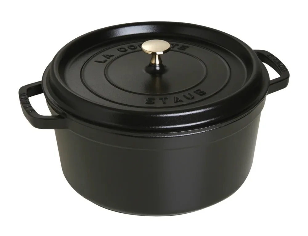 Cocotte fonte d'acier Sans revêtement Avec couvercle Ø 28 cm 18,2 cm 6,7 L Staub Remise