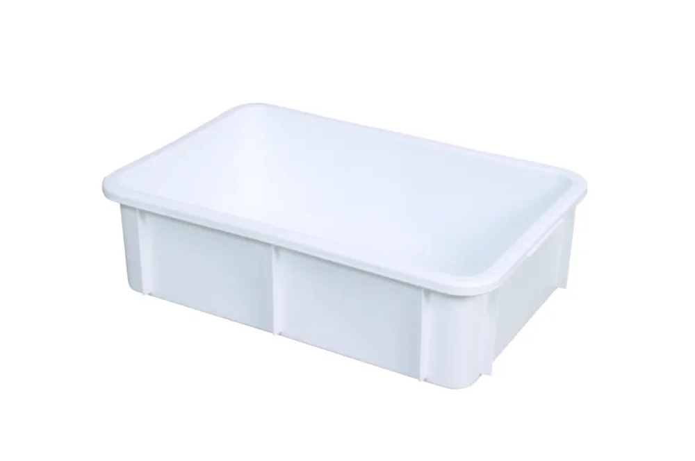 Satisfait Ou Remboursé Bac gerbable Sans couvercle blanc plastique 60x40x16,5 cm 25 L fond plein parois pleines Gilac